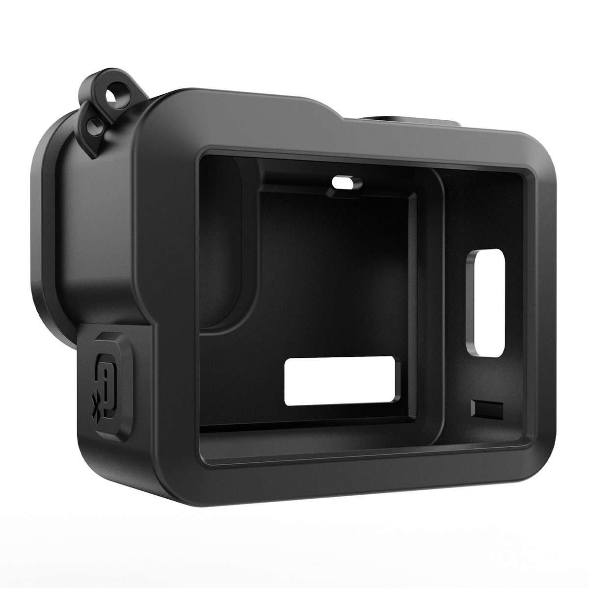 For GoPro HERO 4K 2024 PULUZ Silicone Protective Case Side Interface Cover with Wrist ... (Black)