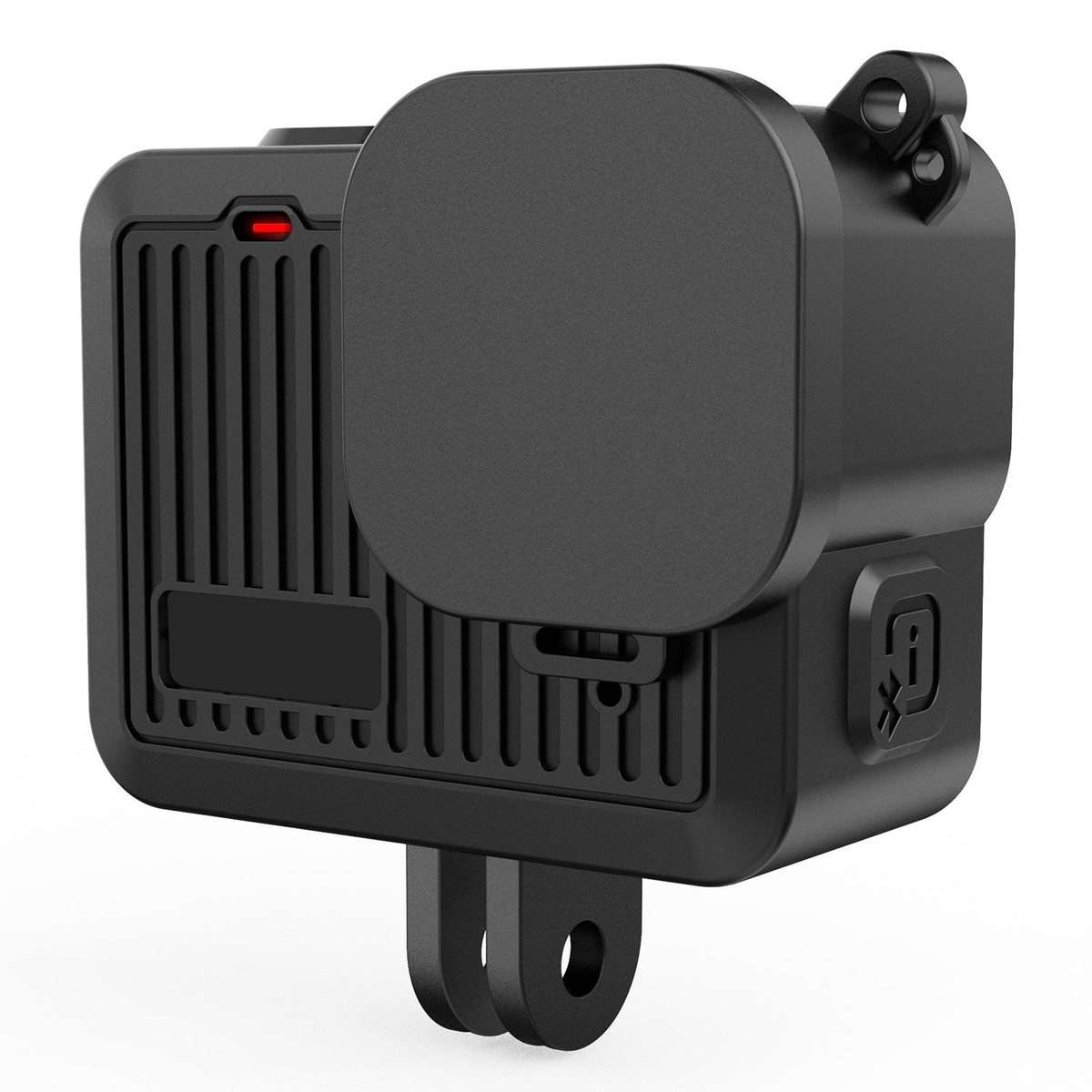 For GoPro HERO 4K 2024 PULUZ Silicone Protective Case Side Interface Cover with Wrist ... (Black)