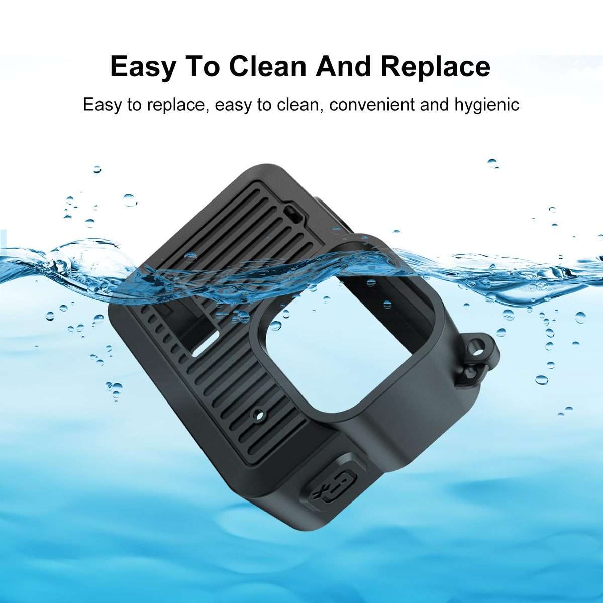 For GoPro HERO 4K 2024 PULUZ Silicone Protective Case Side Interface Cover with Wrist ... (Black)