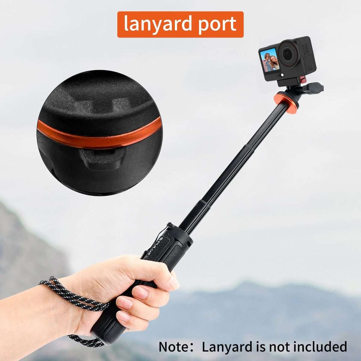 PULUZ Action Camera Extension Tripod Selfie Stick Stand for GoPro (Black)