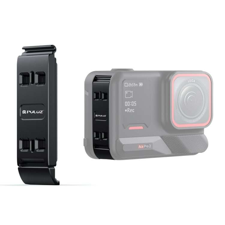 PULUZ Aluminum Alloy Vertical Shooting Magnetic Quick-release Battery Side Interface C ... (Black)