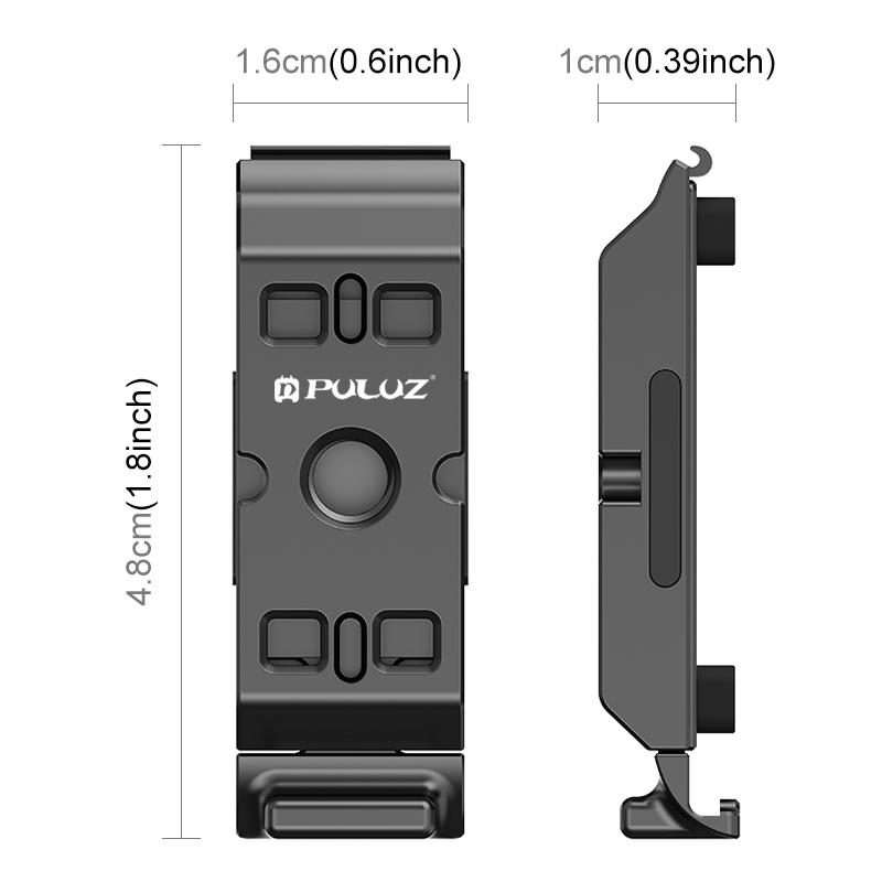 PULUZ ACE / AC Aluminum Alloy Vertical Shooting Magnetic Quick-release Battery Side In ... (Black)