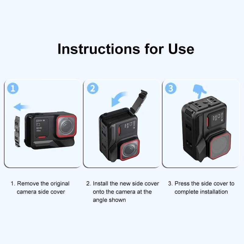 PULUZ ACE / AC Aluminum Alloy Vertical Shooting Magnetic Quick-release Battery Side In ... (Black)