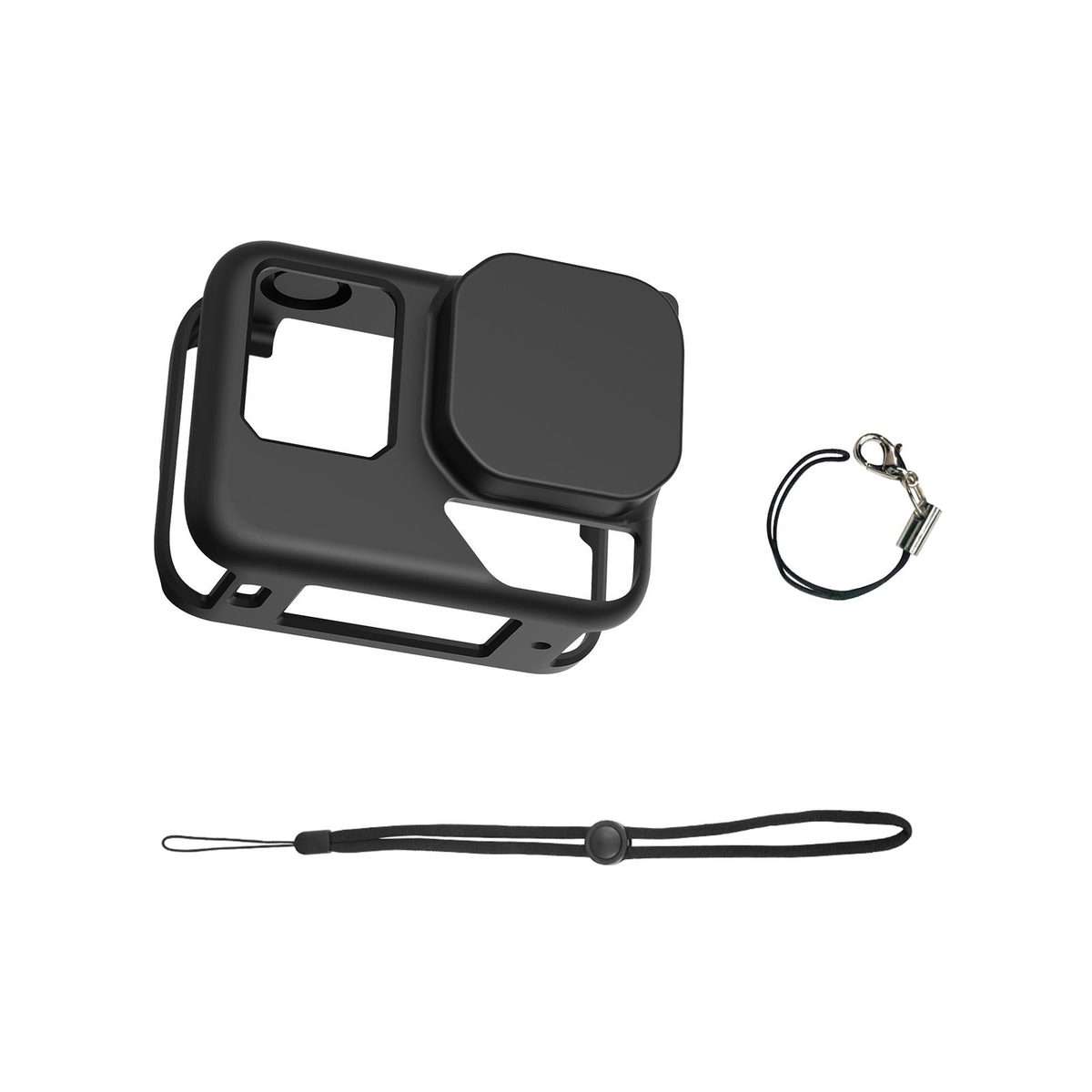 For Insta360 Ace Pro 2 PULUZ Body Silicone Protective Case with Lens Cap & Strap (Black)