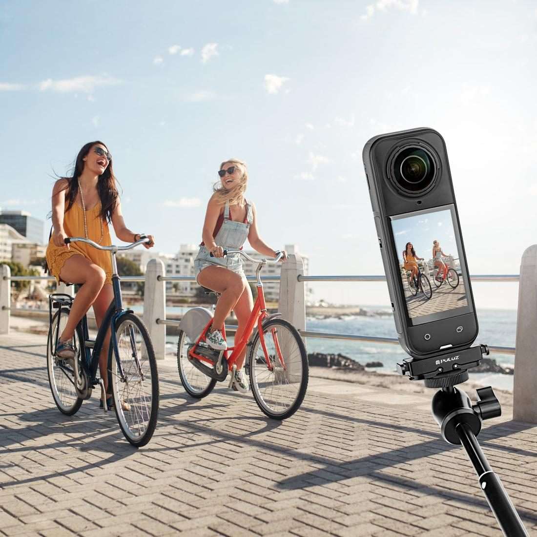 For Insta360 X5 / X4 Air / Ace Pro / Pro 2 PULUZ Aviation Aluminum Quick Release Base ... (Black)