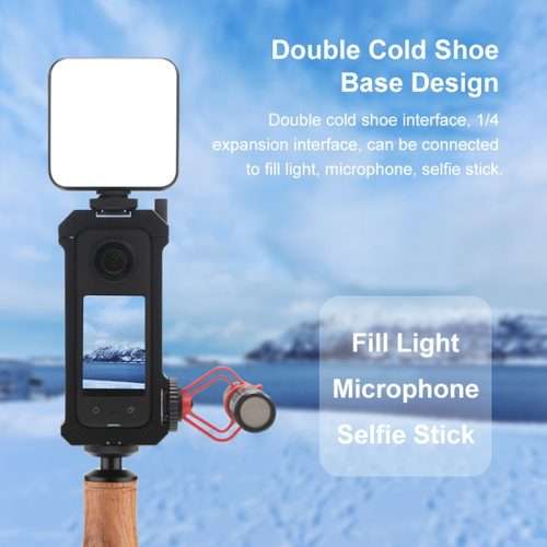 For Insta360 X3 PULUZ Metal Protective Cage Rig Housing Frame with Expand Cold Shoe Ba ... (Black)