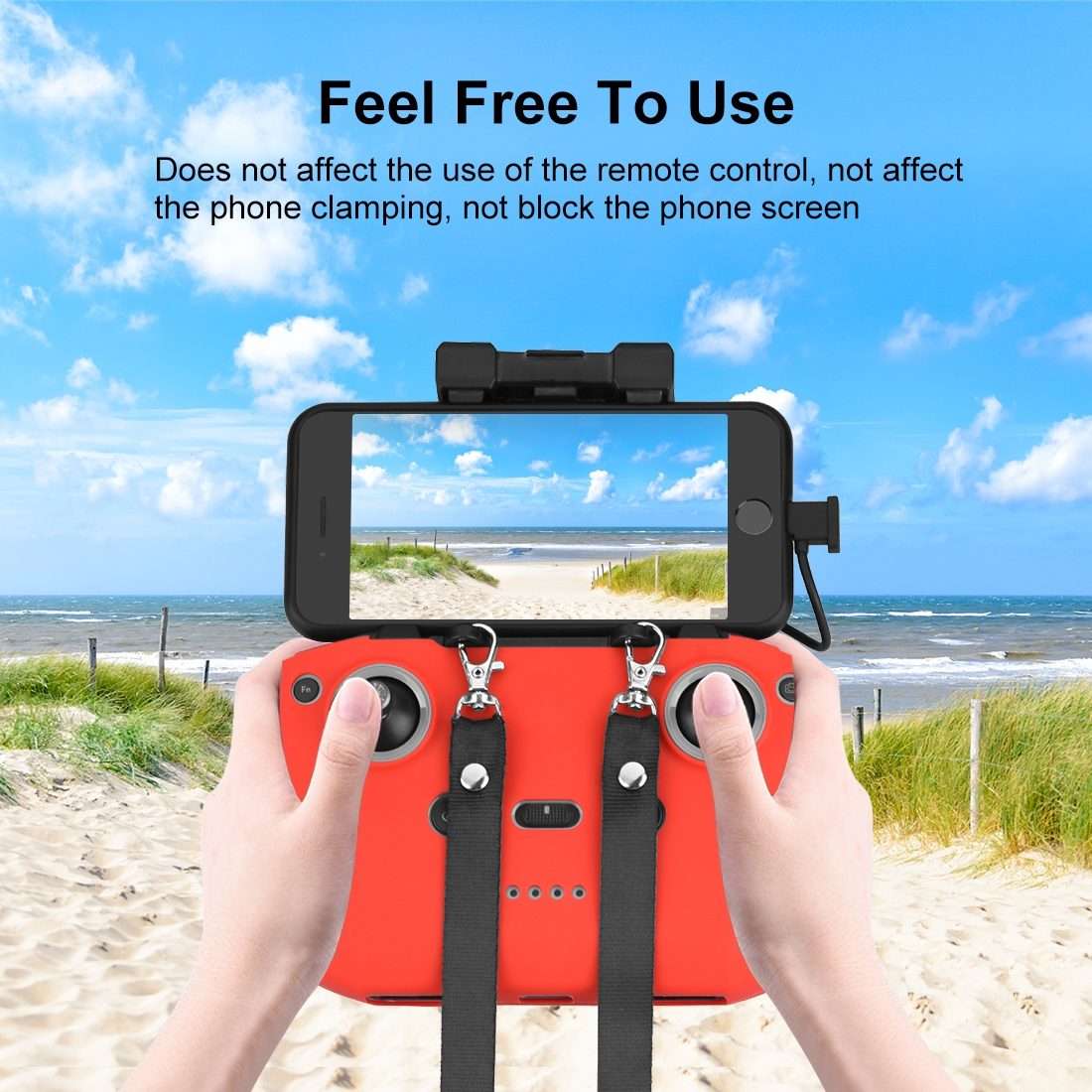 PULUZ Nylon Dual-Hook Anti-lost Anti-fall Neck Strap Lanyard for DJI Mini 3 / 3 Pro ... (Black)