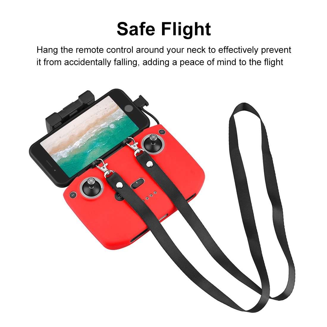PULUZ Nylon Dual-Hook Anti-lost Anti-fall Neck Strap Lanyard for DJI Mini 3 / 3 Pro ... (Black)
