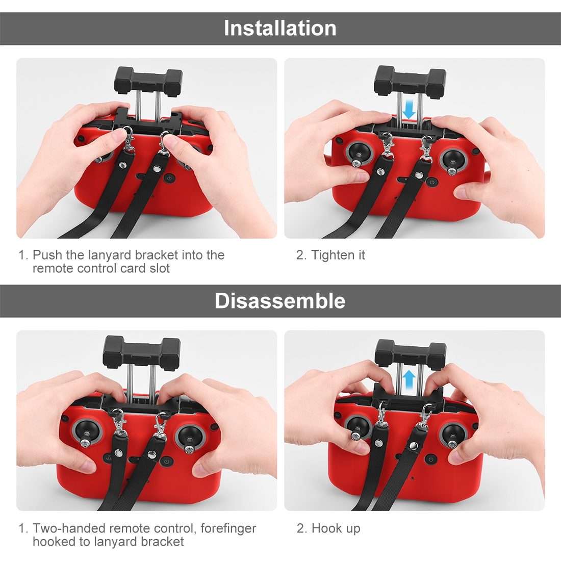 PULUZ Nylon Dual-Hook Anti-lost Anti-fall Neck Strap Lanyard for DJI Mini 3 / 3 Pro ... (Black)