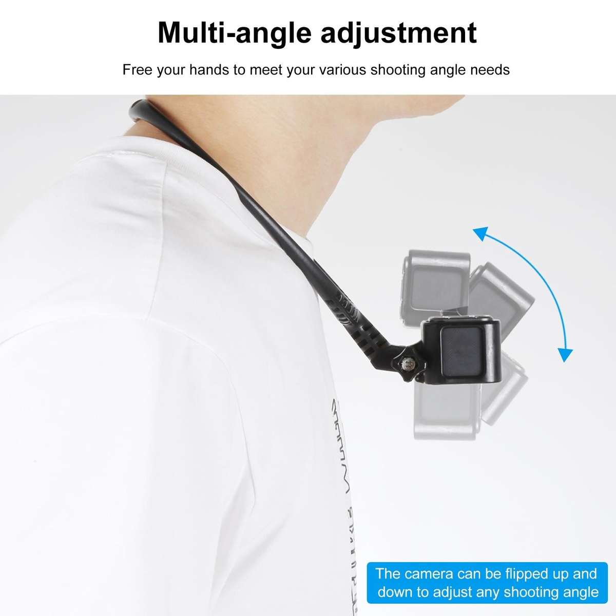 PULUZ Lazy Adjustable Neck Bracket for GoPro Action Cameras (Black)