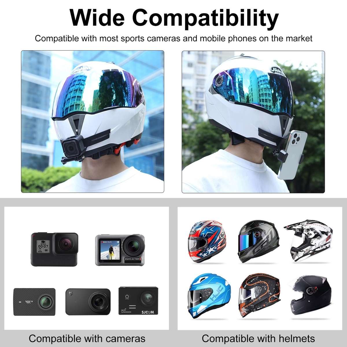 PULUZ Bending Action Camera Motorcycle Helmet Chin Mount (Black)