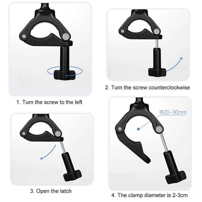 PULUZ Handlebar Arm Mount with Phone Clamp & Mount Adapter & Long Screw