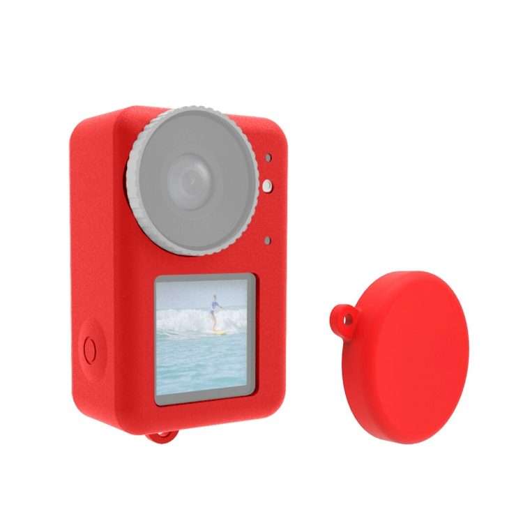 For DJI Osmo Action 5 Pro / 4 / 3 PULUZ Silicone Protective Case with Lens Cap (Red)