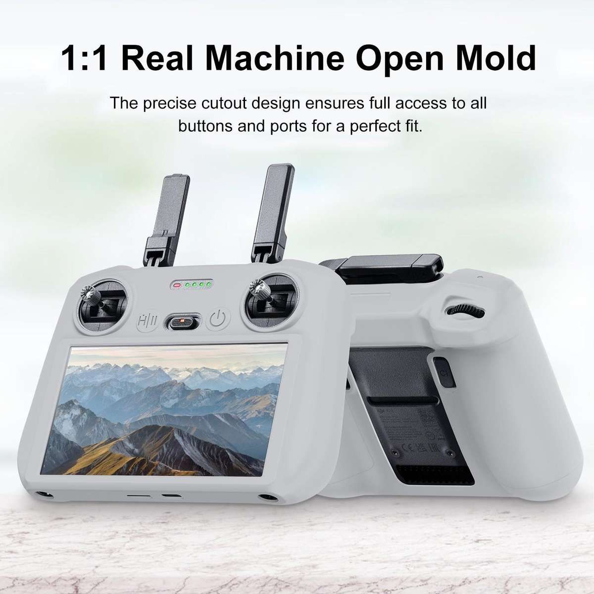 For DJI Mini 4 Pro / Air 3 Remote Control / DJI RC 2 with Screen PULUZ Silicone Protect ... (Grey)