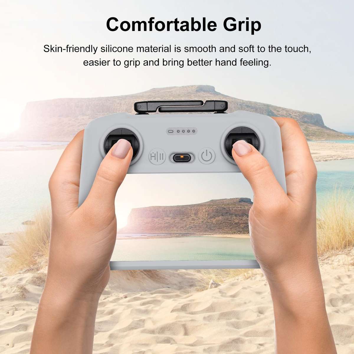 For DJI Mini 4 Pro / Air 3 Remote Control / DJI RC 2 with Screen PULUZ Silicone Protect ... (Grey)