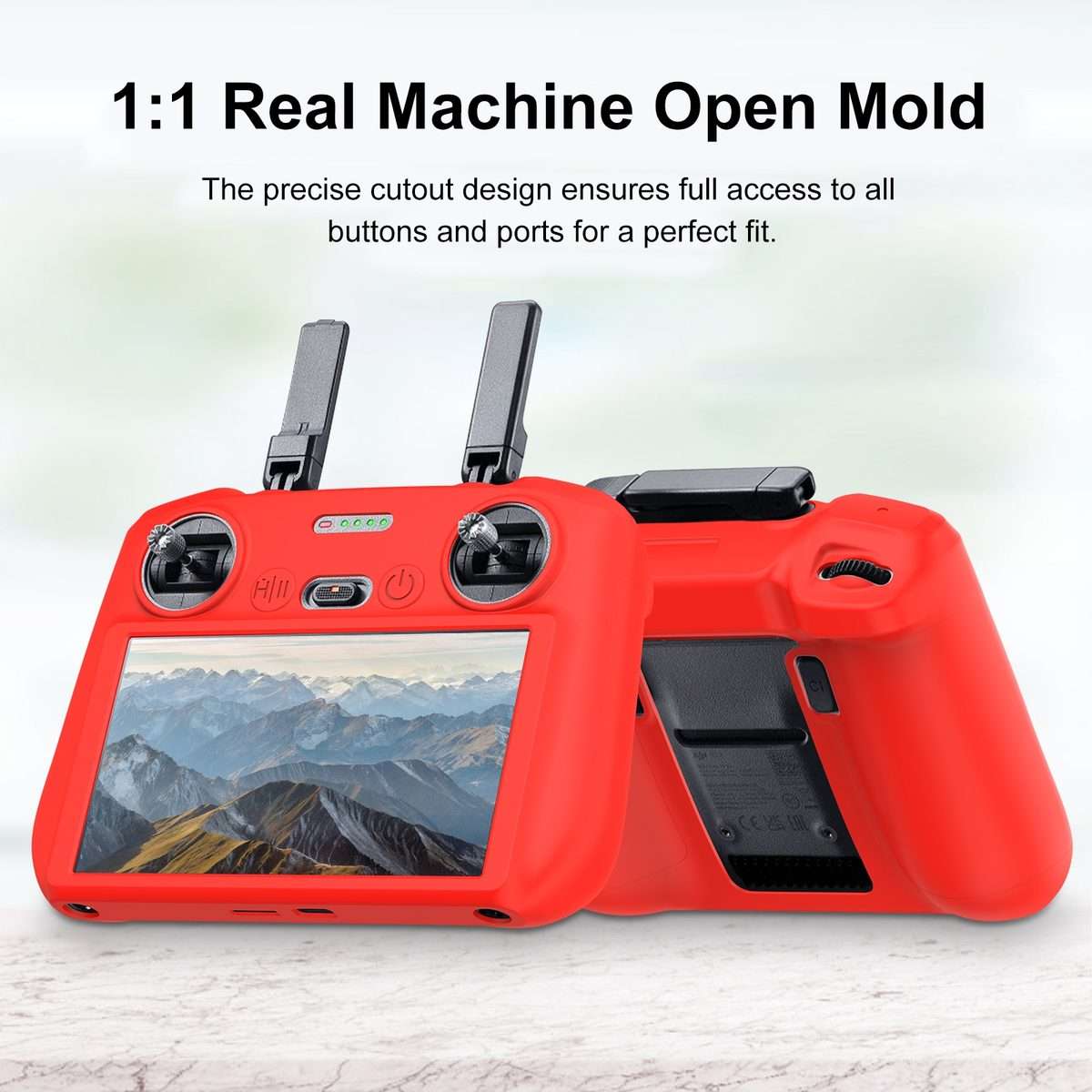 For DJI Mini 4 Pro / Air 3 Remote Control / DJI RC 2 with Screen PULUZ Silicone Protecti ... (Red)