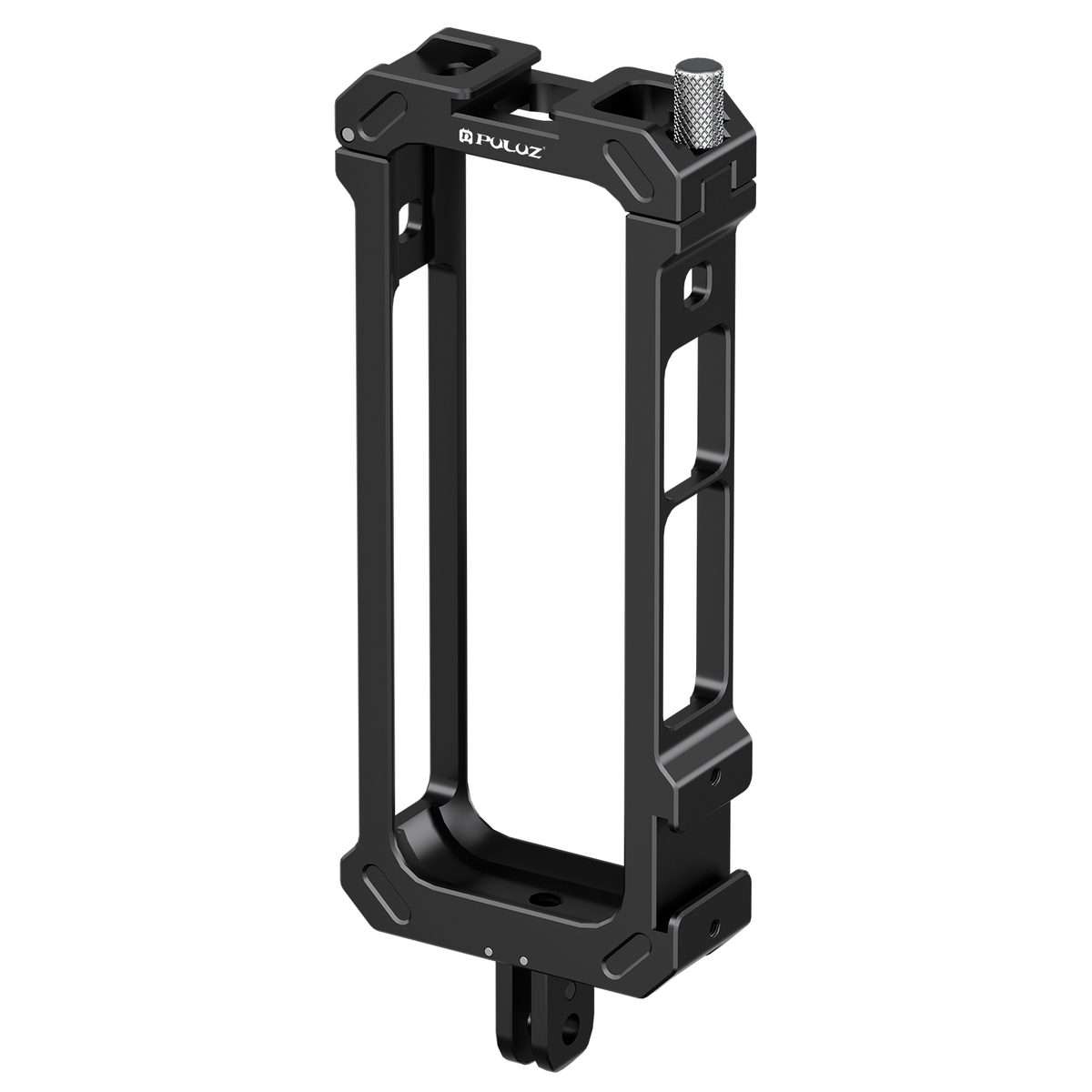 For Insta360 X4 PULUZ Metal Protective Cage Rig Housing Frame with Expand Cold Shoe Ba ... (Black)