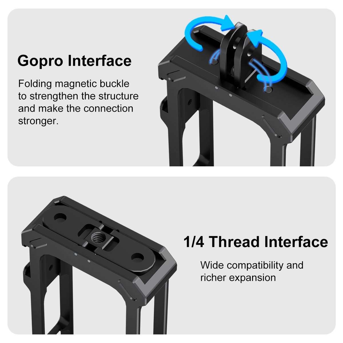 For Insta360 X4 PULUZ Metal Protective Cage Rig Housing Frame with Expand Cold Shoe Ba ... (Black)