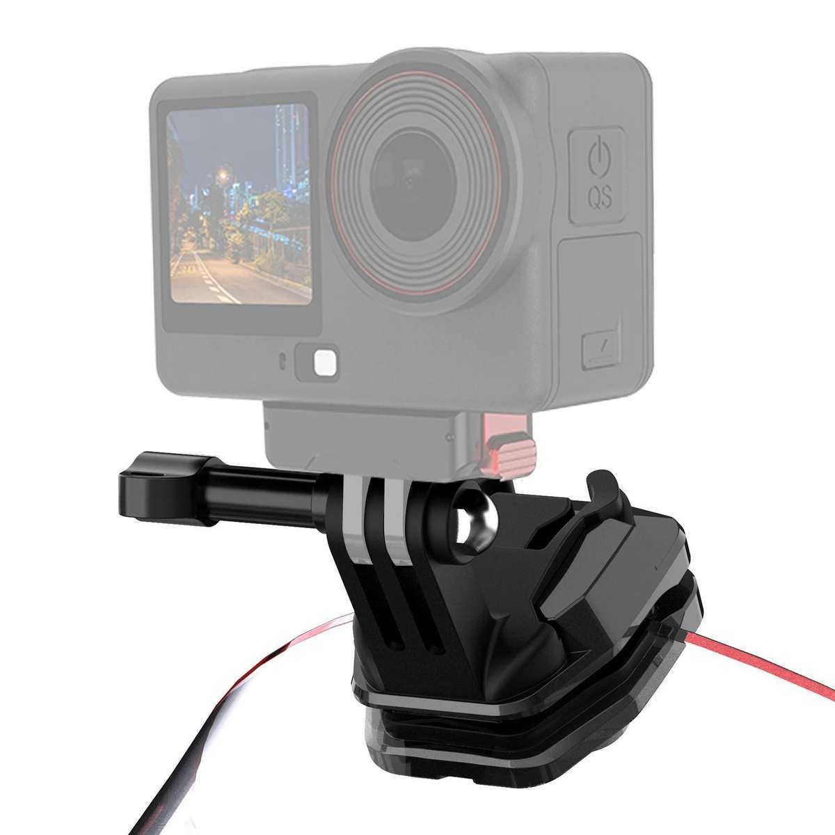 PULUZ Motorcycle Windshield Action Camera Mount Clip for GoPro Hero12 Black / DJI Osmo ... (Black)