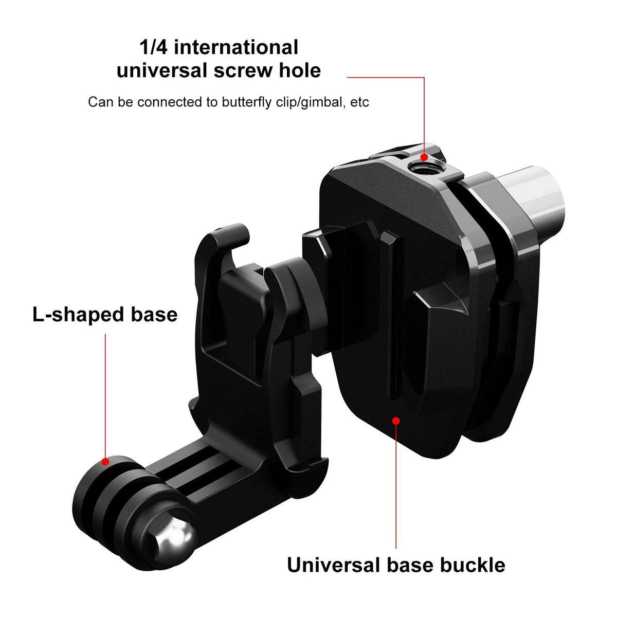 PULUZ Motorcycle Windshield Action Camera Mount Clip for GoPro Hero12 Black / DJI Osmo ... (Black)