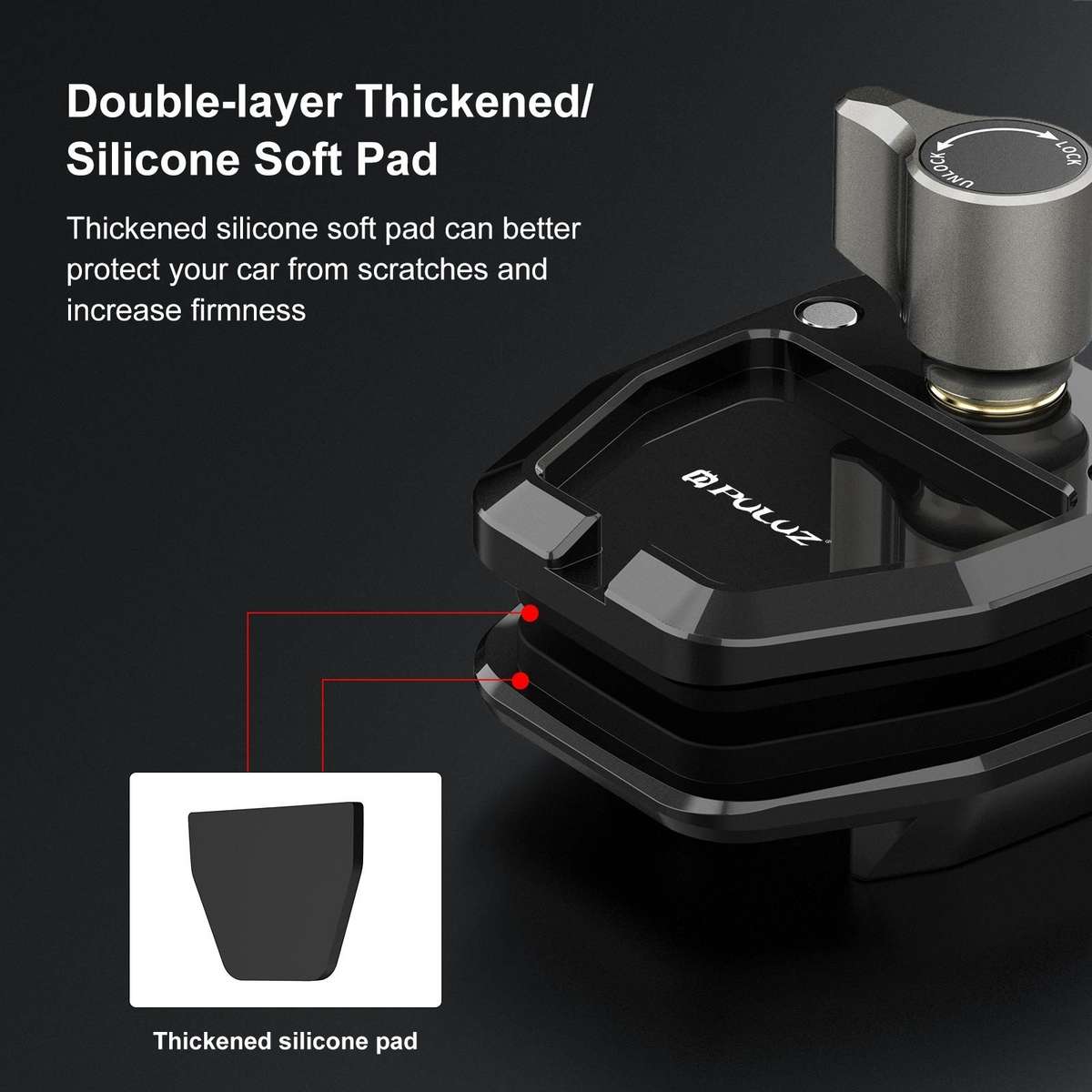 PULUZ Motorcycle Windshield Action Camera Mount Clip for GoPro Hero12 Black / DJI Osmo ... (Black)