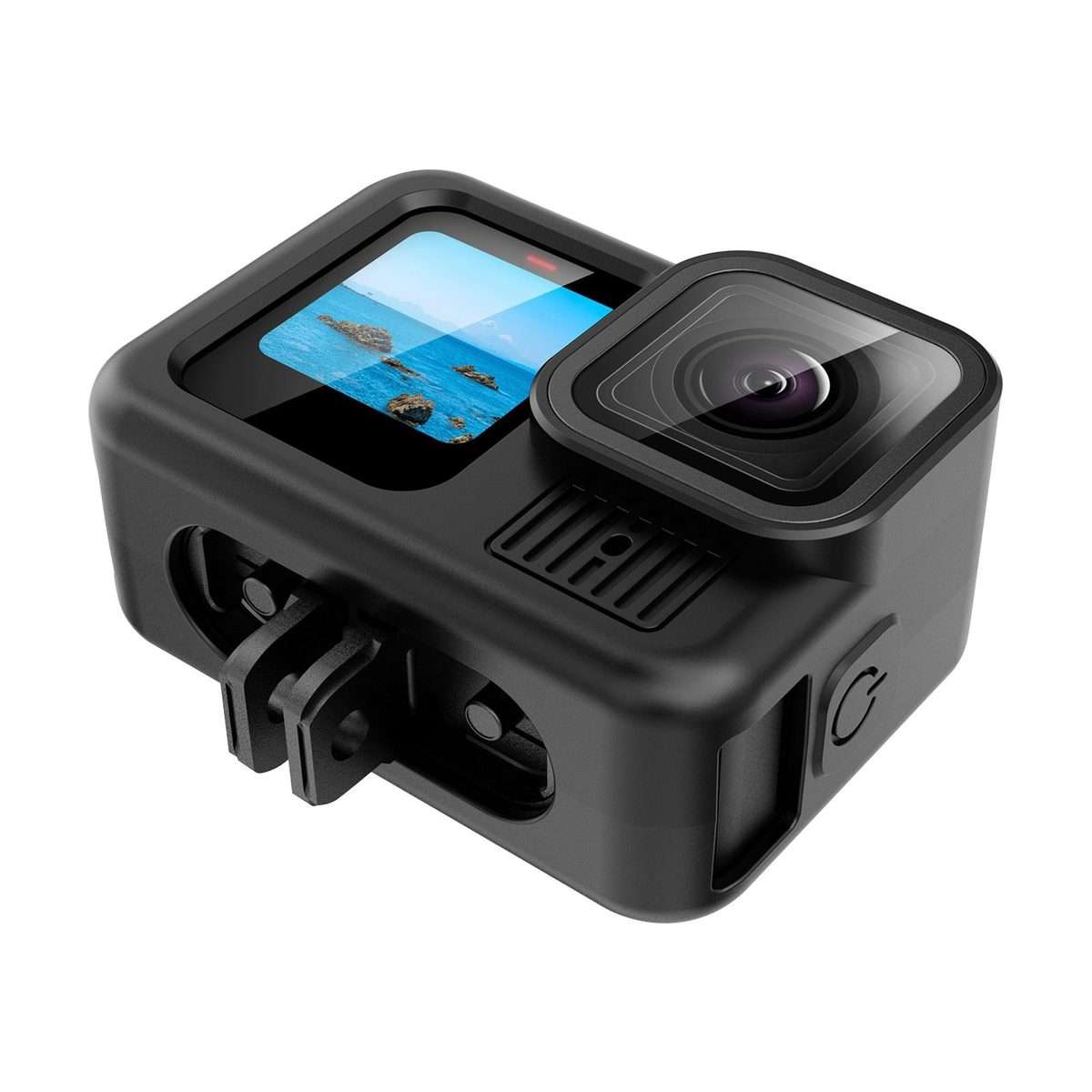 For GoPro HERO13 Black PULUZ Silicone Protective Case Side Interface Cover with Wrist ... (Black)