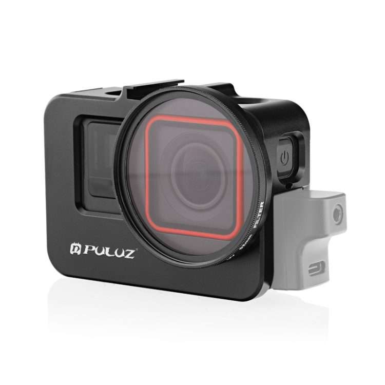 For Insta360 Ace Pro / Ace PULUZ Metal Cage Adapter Frame with 52mm UV Filter & Adapte ... (Black)