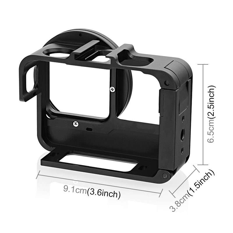 For Insta360 Ace Pro / Ace PULUZ Metal Cage Adapter Frame with 52mm UV Filter & Adapte ... (Black)