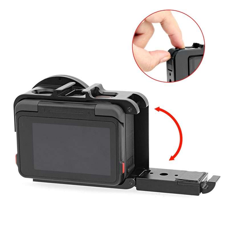 For Insta360 Ace Pro / Ace PULUZ Metal Cage Adapter Frame with 52mm UV Filter & Adapte ... (Black)