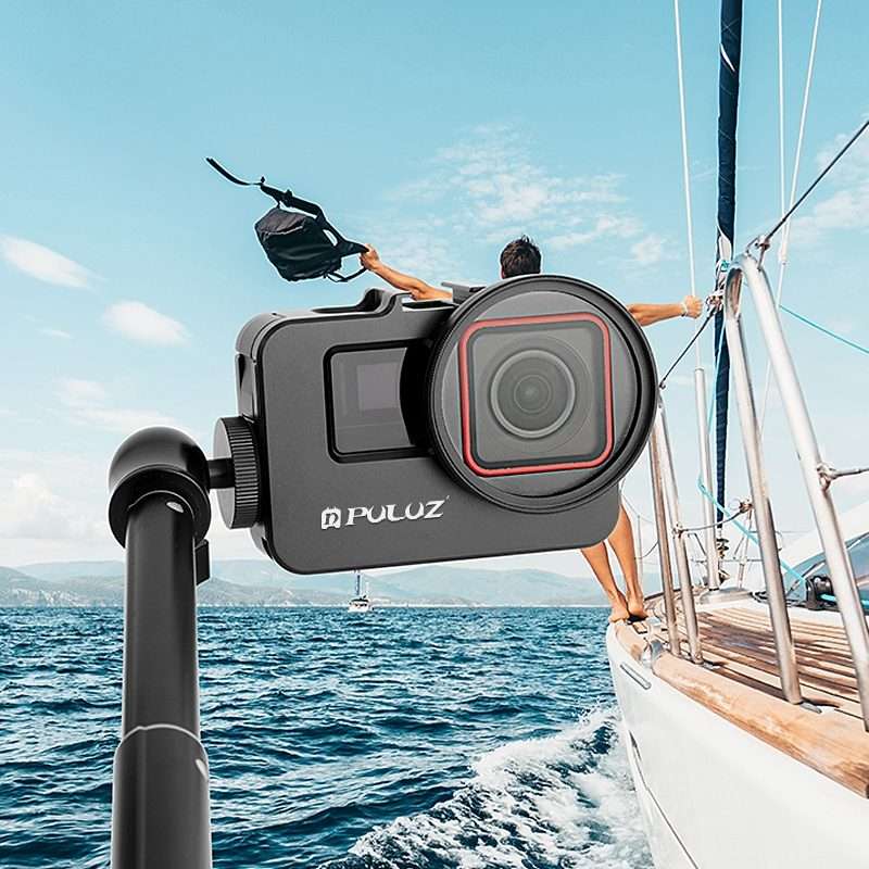 For Insta360 Ace Pro / Ace PULUZ Metal Cage Adapter Frame with 52mm UV Filter & Adapte ... (Black)