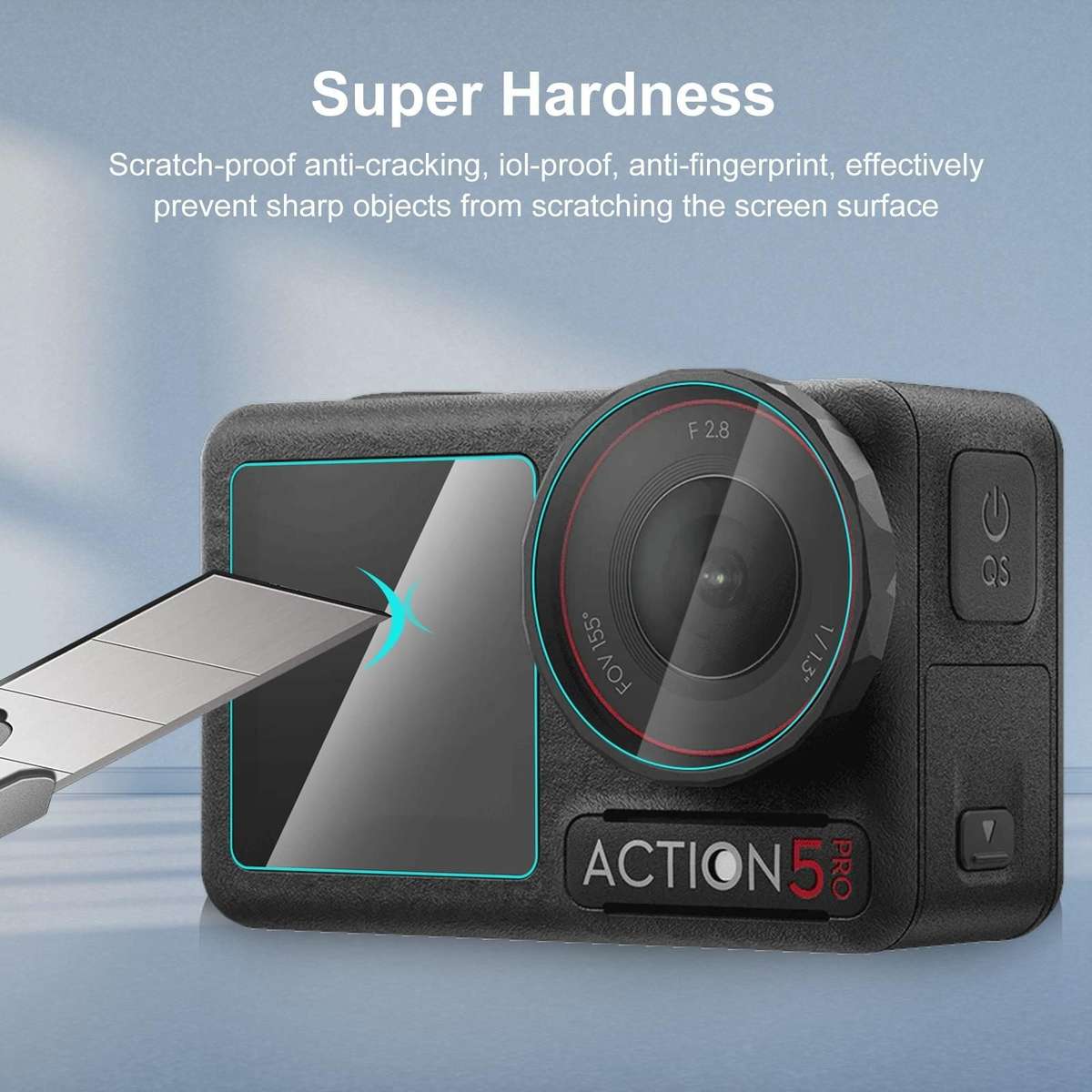 For DJI Osmo Action 5 Pro PULUZ 3-in-1 Lens Front and Back Screen Tempered Glass ... (Transparent)