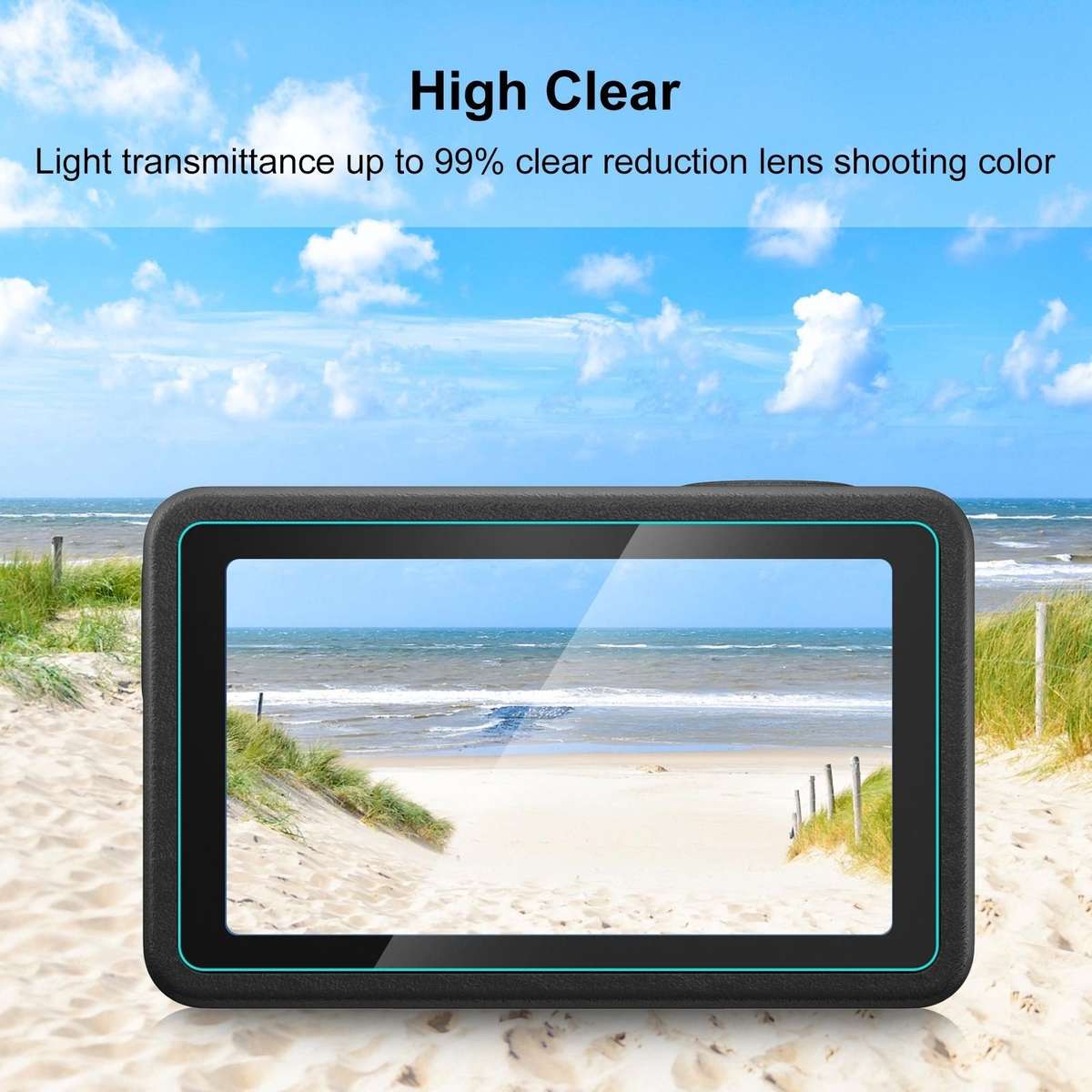 For DJI Osmo Action 5 Pro PULUZ 3-in-1 Lens Front and Back Screen Tempered Glass ... (Transparent)
