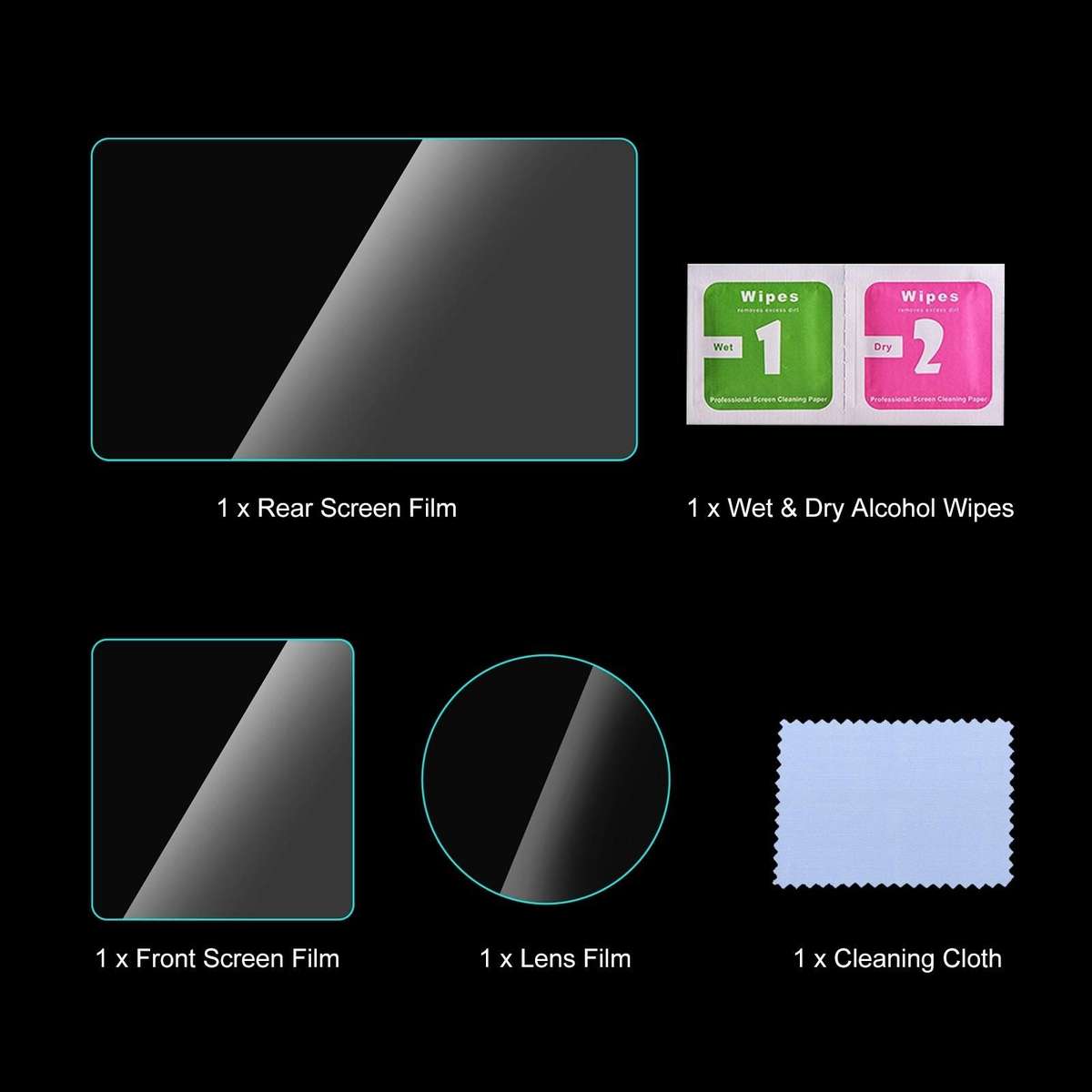 For DJI Osmo Action 5 Pro PULUZ 3-in-1 Lens Front and Back Screen Tempered Glass ... (Transparent)