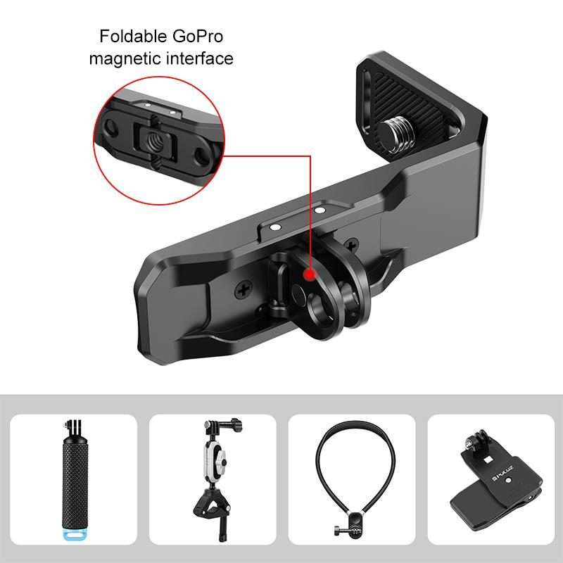 For Insta360 X4 / X5 PULUZ Vertical Horizontal Shooting Quick Release Metal L Bracket (Black)