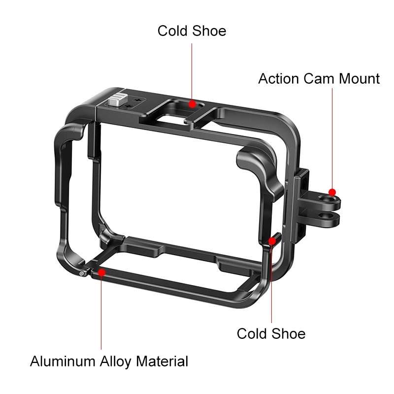 For Insta360 Ace Pro PULUZ Metal Protective Cage Adapter Frame (Black)