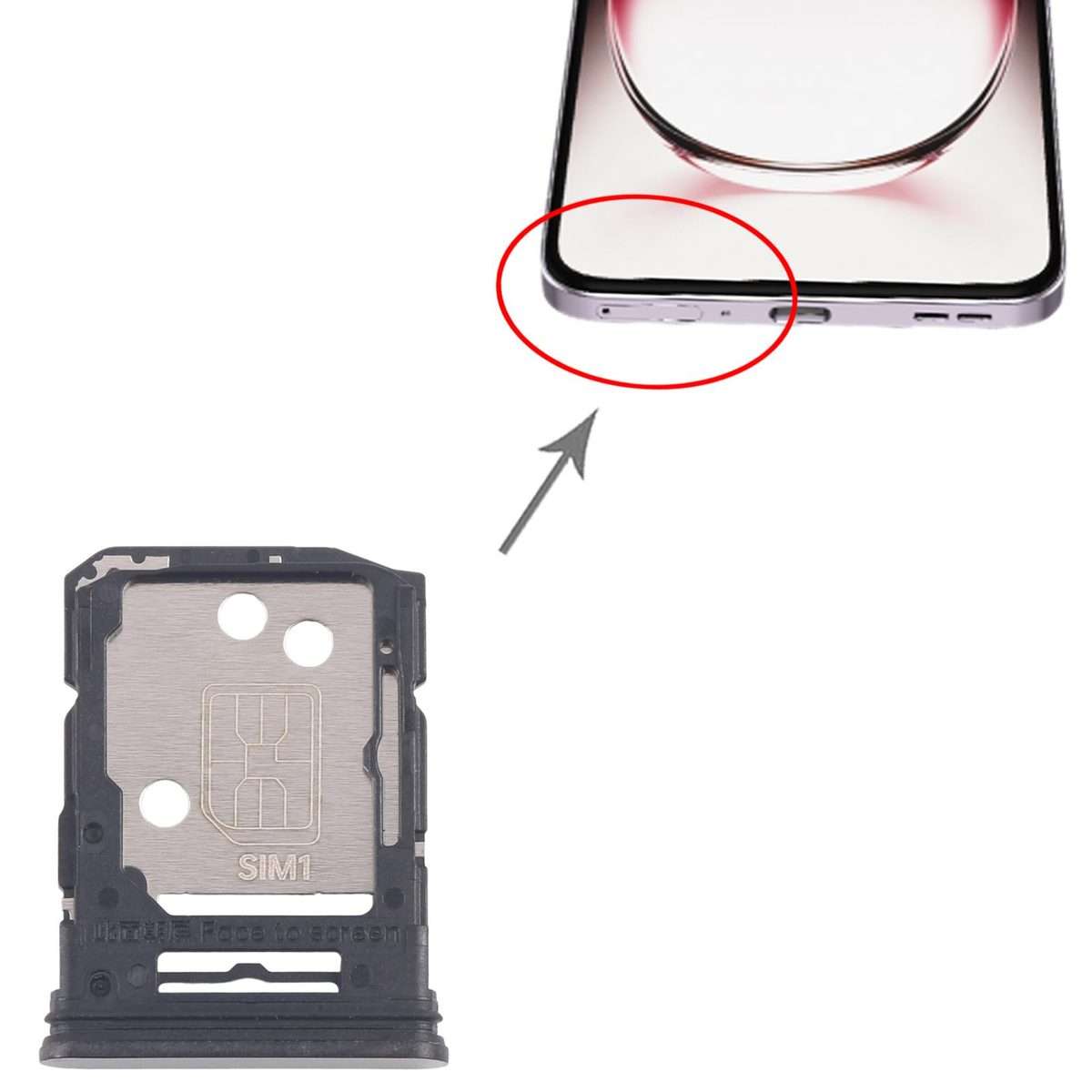 For OPPO Reno12 Pro CPH2629 10pcs Original SIM Card Tray + SIM Card Tray / Micro SD Ca ... (Black)