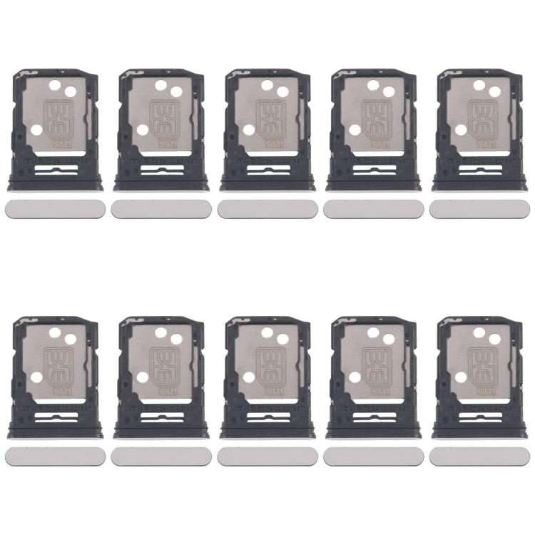 For OPPO Reno12 Pro CPH2629 10pcs Original SIM Card Tray + SIM Card Tray / Micro SD C ... (Silver)