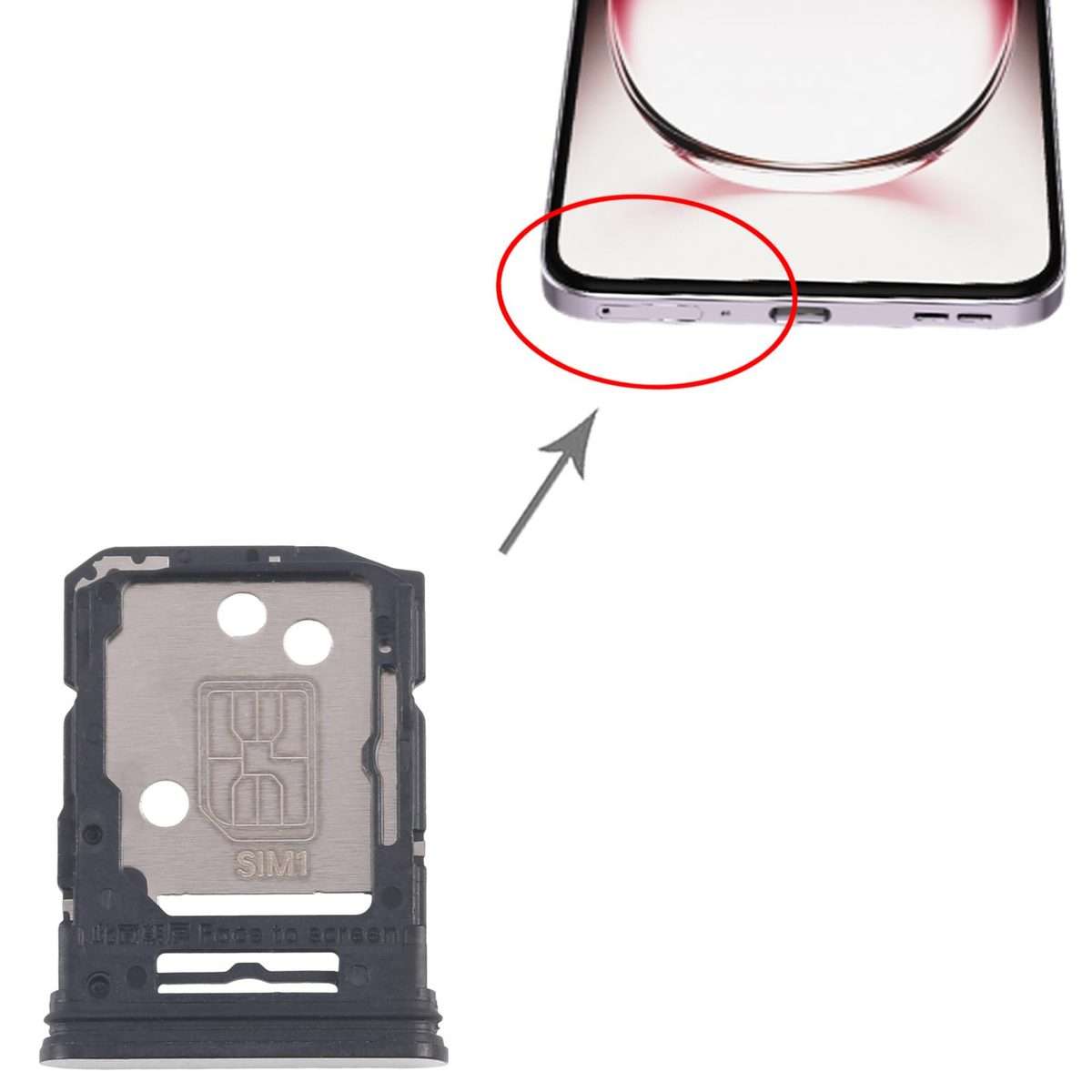 For OPPO Reno12 Pro CPH2629 10pcs Original SIM Card Tray + SIM Card Tray / Micro SD C ... (Silver)