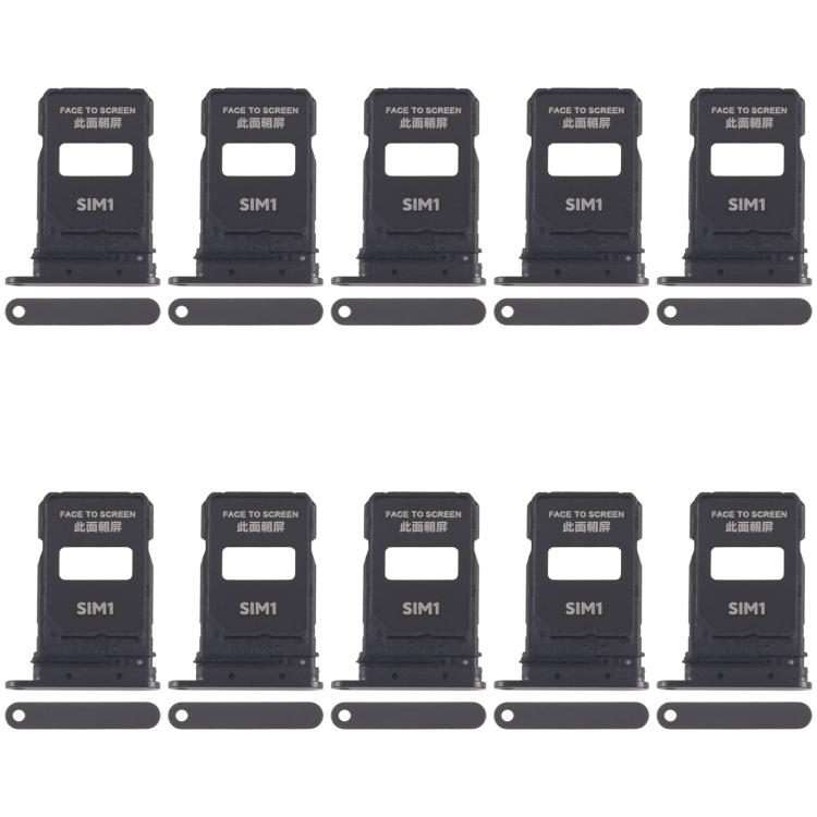For Xiaomi 15 Pro 10pcs SIM Card Tray + SIM Card Tray (Black)