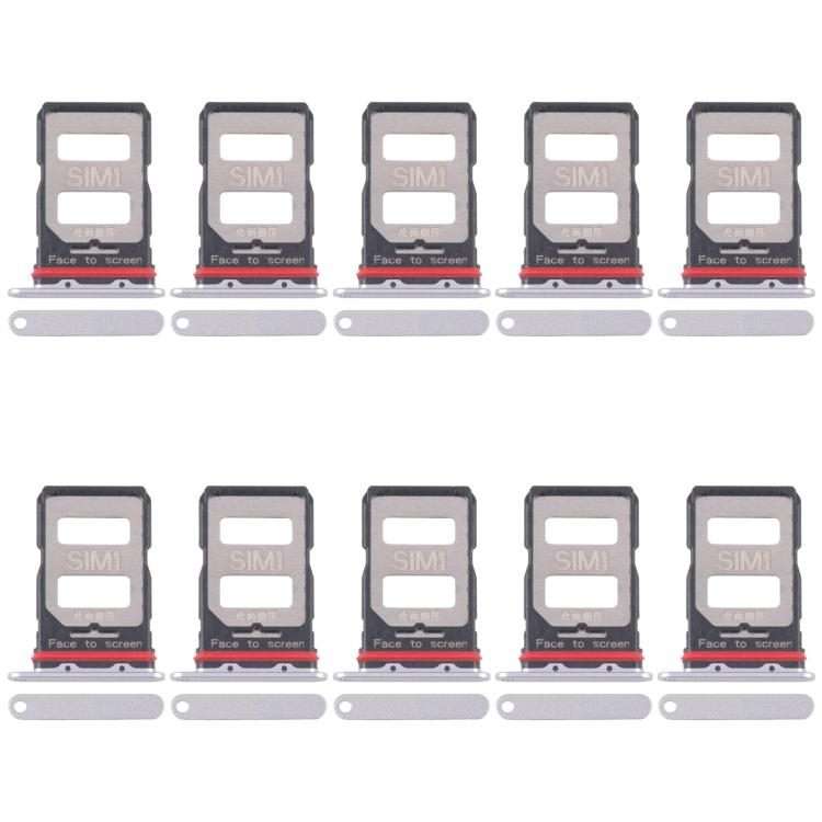For Xiaomi Redmi K70 10pcs SIM Card Tray + SIM Card Tray (Silver)