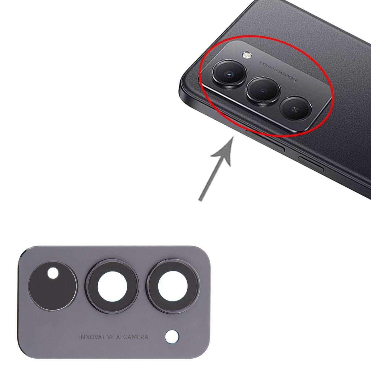 For Xiaomi Redmi 15 5G Back Camera Lens (Black)