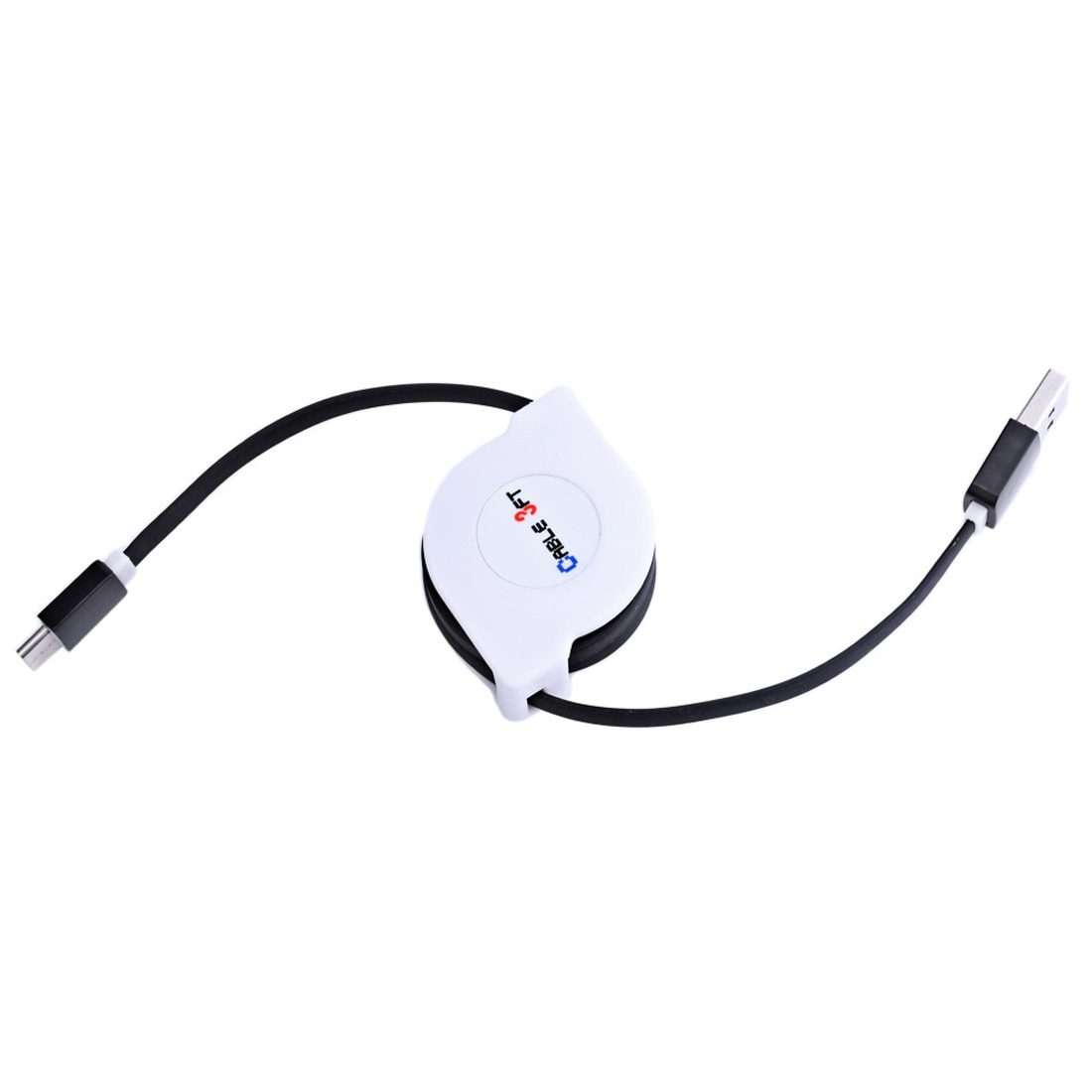1m 2A 110 Copper Core Wires Retractable USB-C / Type-C to USB Data Sync Charging Cable(Black)