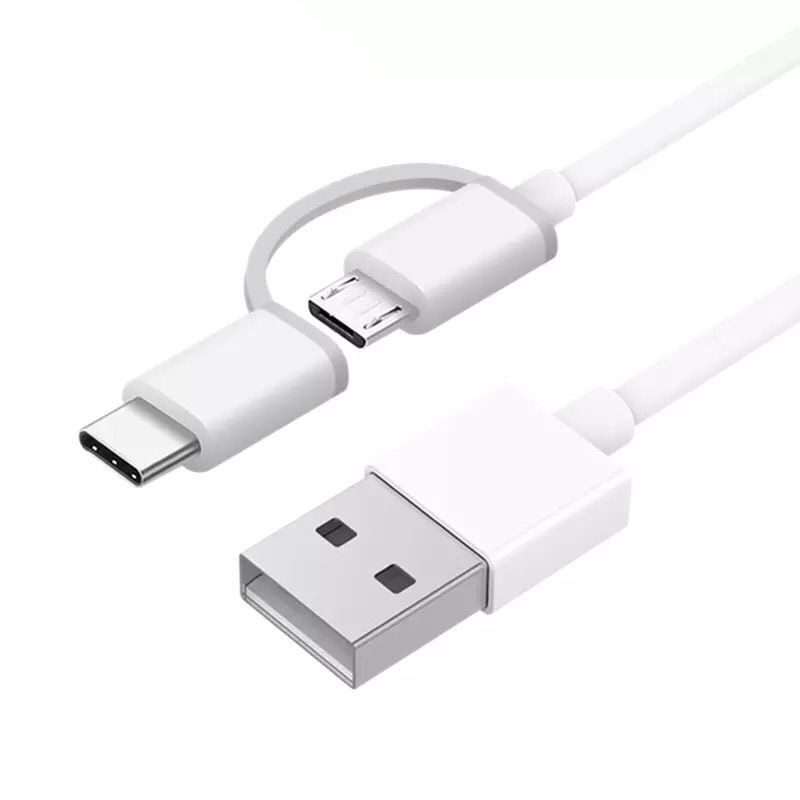 2.4A QC3.0 USB to Micro USB + USB-C / Type-C Fast Charging + Data Transmission TPE Data Cable, Cab