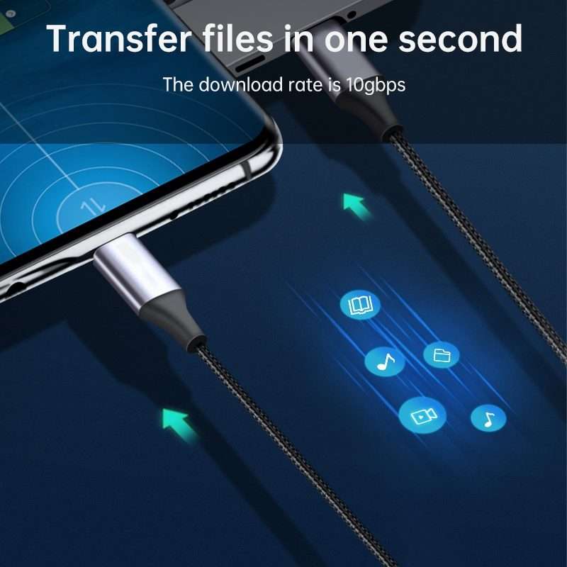 USB-C / Type-C Male to USB-C / Type-C Male Transmission Data Charging Cable, Cable Length: 1m