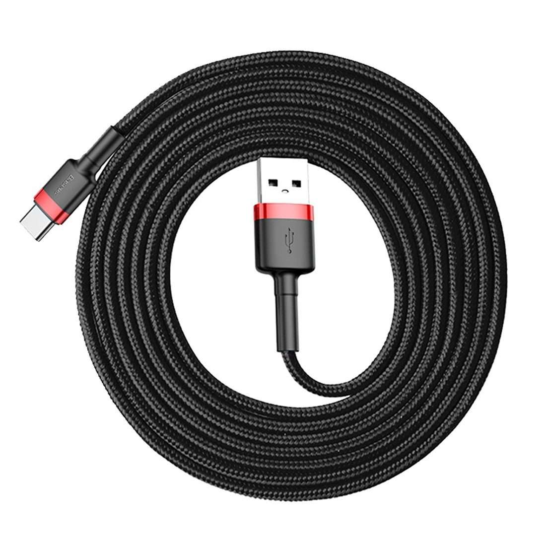 Baseus 2m 2A Max USB to USB-C / Type-C Data Sync Charge Cable(Red+Black)