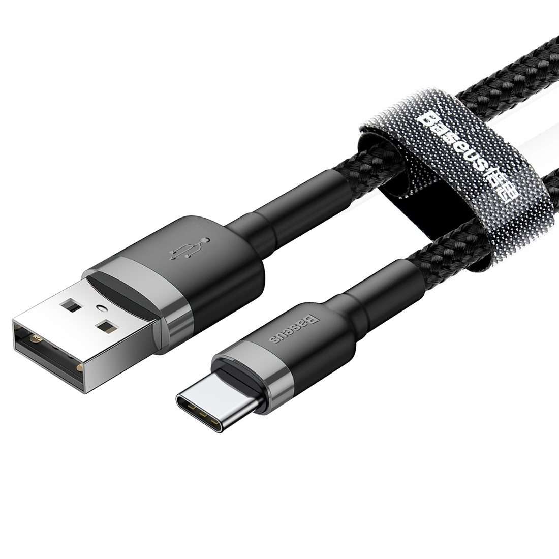 Baseus 2m 2A Max USB to USB-C / Type-C Data Sync Charge Cable(Grey+Black)