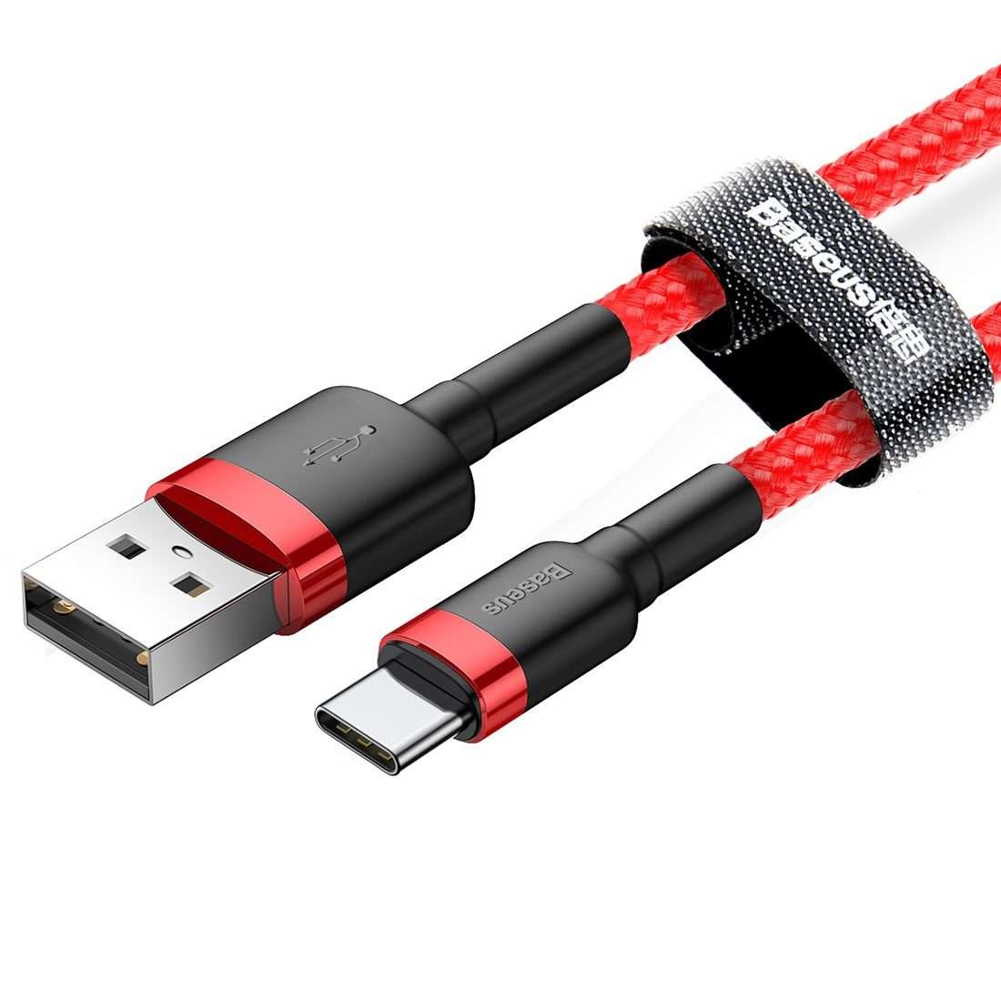 Baseus 2m 2A Max USB to USB-C / Type-C Data Sync Charge Cable(Red+Red)