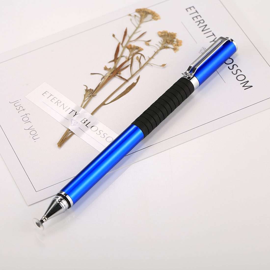 Universal 2 in 1 Multifunction Round Thin Tip Capacitive Touch Screen Stylus Pen