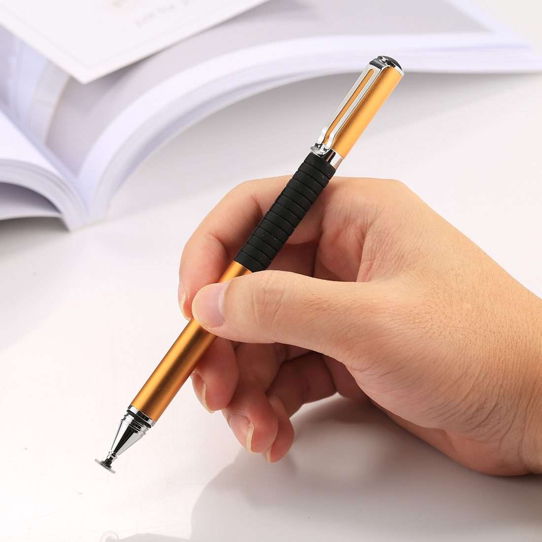 Universal 2 in 1 Multifunction Round Thin Tip Capacitive Touch Screen Stylus Pen