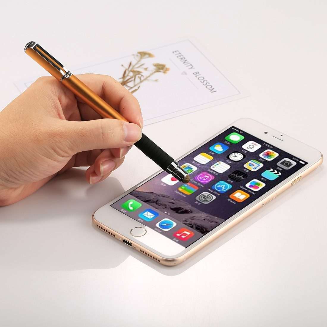 Universal 2 in 1 Multifunction Round Thin Tip Capacitive Touch Screen Stylus Pen